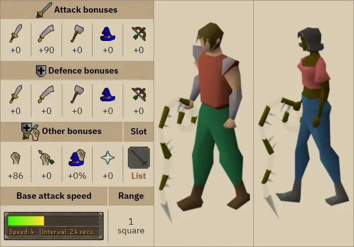 osrs Tentacle Whip stats