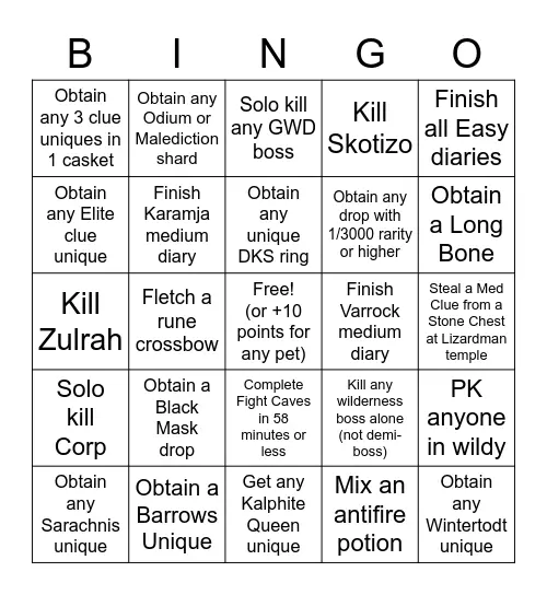 OSRS Bingo Board Ideas Best OSRS Guides